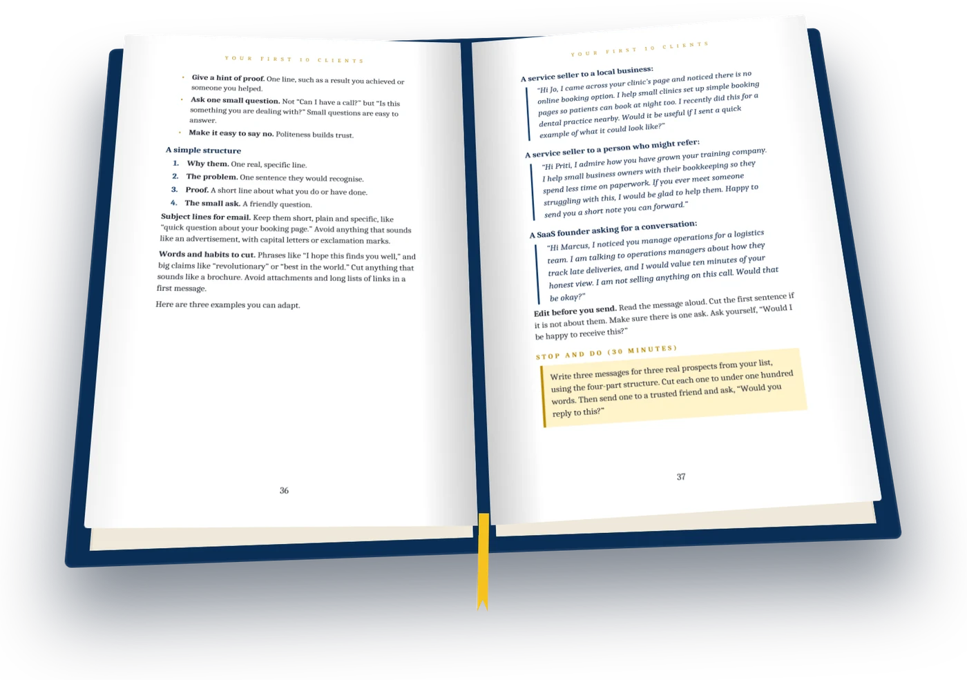 The book open to a chapter with a Stop and Do action box