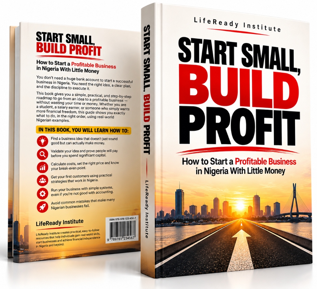 Start Small, Build Profit book cover by LifeReady Institute